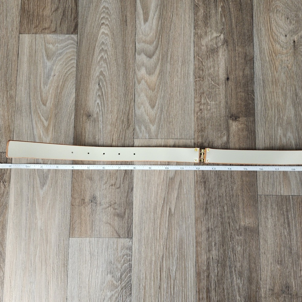 Tahari‎ Arthur S Levine Women's Tan Leather Belt Gold Buckle Size 4 - Picture 4 of 10